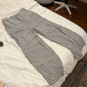 Madewell linen cropped wide leg pants